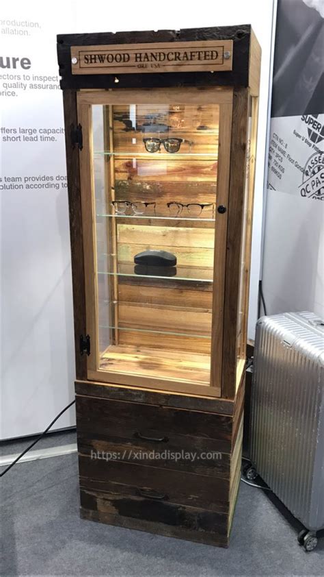 Wooden Sunglasses Display Cabinet Showcase Custom Retail Display Shop