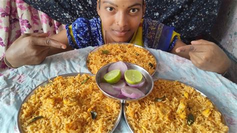 3 Plates Egg Rice Eating Challenge Talugu Eating Challenge