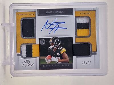 Najee Harris Panini One Rpa Rookie Patch Autograph Rc Auto