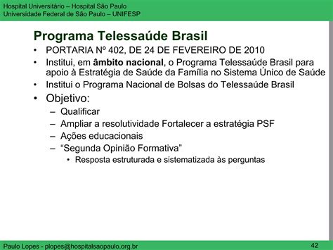 Apresentação geral sobre o tema telemedicina e telessaúde PPT