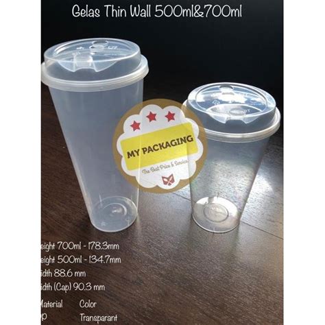 Jual Dikirim Hari Ini Gelas Plastik Boba Thinwall Cup Pp Injection