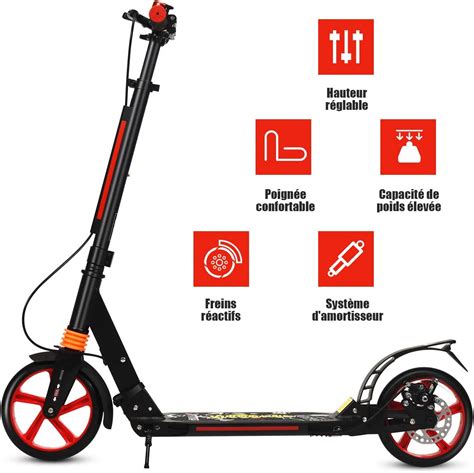 Costway Trottinette Pliable Avec Frein À 2 Roues Pour Enfant Plus De 8