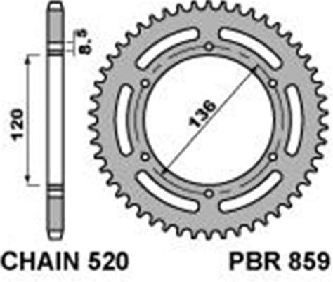 Rear Sprocket Pbr Size 520 Cod 859 Z40 Teeth In Inox 859 40 C45