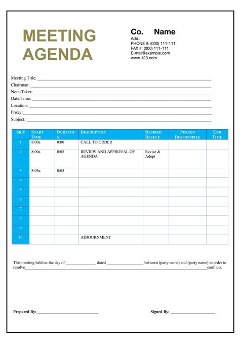 Word Of Business Meeting Agenda Formatdocx Wps Free Templates