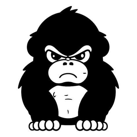 Premium Vector Angry Gorilla Cartoon Mascot Character Vector Illustration