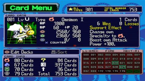 Digimon Digital Card Battle All Cards Ps1 Youtube
