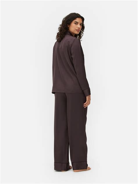 Pyjama Long En Satin Figue Femme Primark