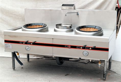 Stainless Steel 550W 2 Burner Commercial Kitchen Equipments Gas