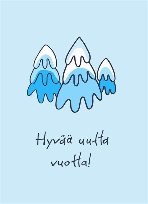 Hyvaa huutta vuotta. Finnish New Year greeting card. Stylish design ...