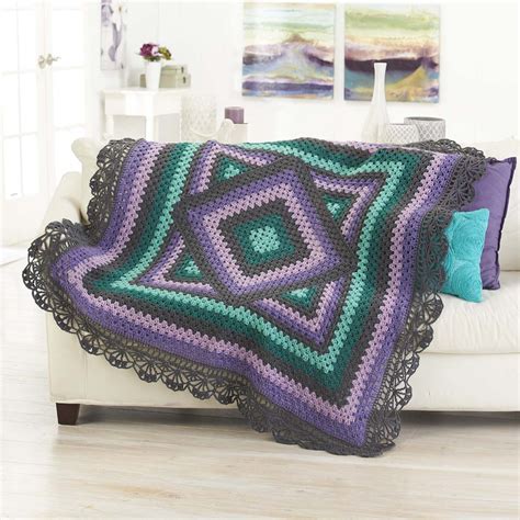 Herrschners® Lace-Edged Granny Square Throw Crochet Yarn Kit - Walmart.com