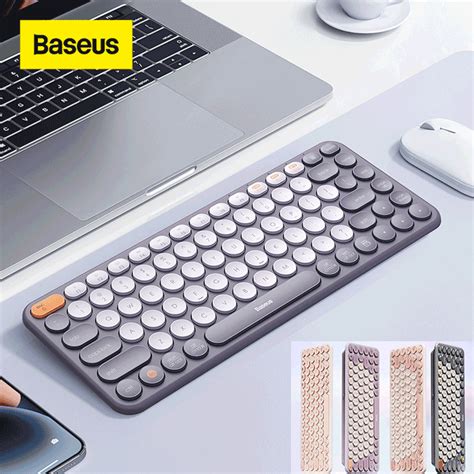 Baseus K01a Wireless Keyboard 24 Ghz Dual Bluethooth Mode Quiet Keys Ergonomic Design For