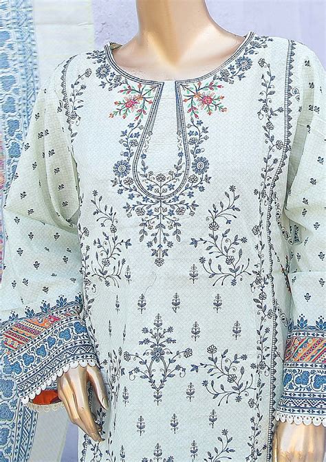 Bin Saeed Ready Made Embroidered Cotton Dress Db24466