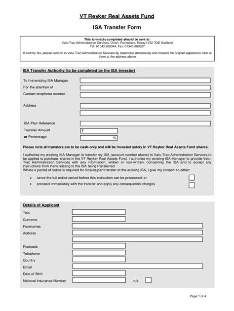 Fillable Online VT Reyker Real Assets Fund JISA Application Form Fax