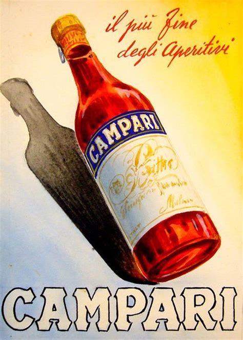 Vintage Italian painted Campari advertisement Vecchie pubblicità