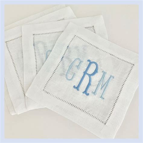 Monogrammed Linen Napkins Etsy