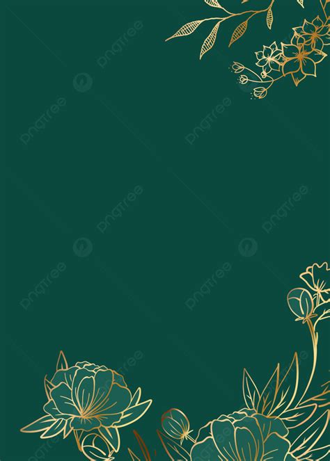 Luxury Green Golden Flower Background Wallpaper Image For Free Download ...