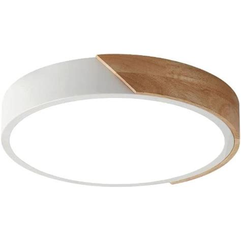 Luminaire Rond En Bois Dimmable Plafonnier Couleur Macaron Plafonnier