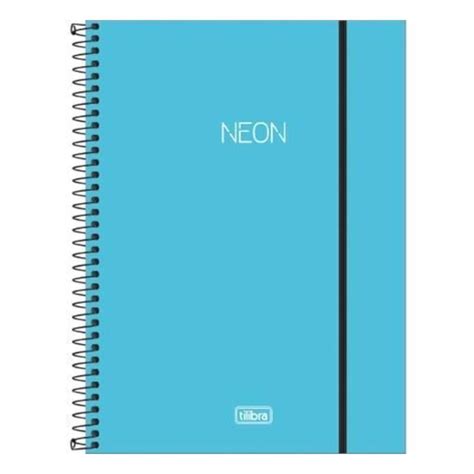 Caderno Universitário Tilibra Espiral Neon Azul 160 Folhas no Shoptime