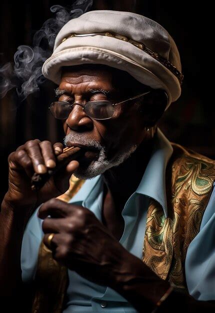 Hombre viejo afro en estilo de traje vintage con sombrero clásico y