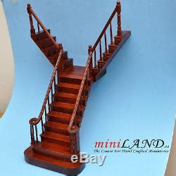 Quality Y Staircase 112 Scale Miniature Wooden Dollhouse Stair Wn With