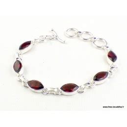 Bracelet en pierre Grenat facetté forme ovale