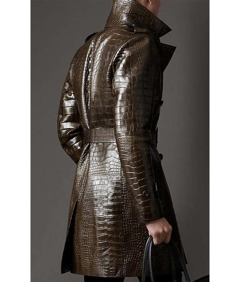 Men S Double Breasted Leather Alligator Coat Jackets Creator