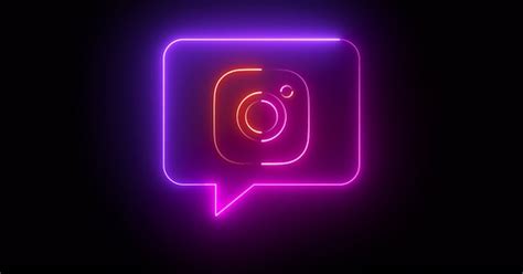 Instagram Neon Icon Stock Video Envato Elements