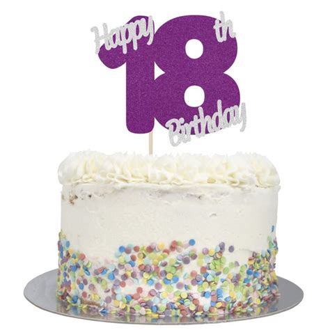 Buy Purple Glitter Happy 18th Birthday Cake Topper Online