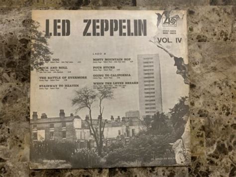 Popsike Led Zeppelin Vol Iv Rare Columbia Import Atlantic Label