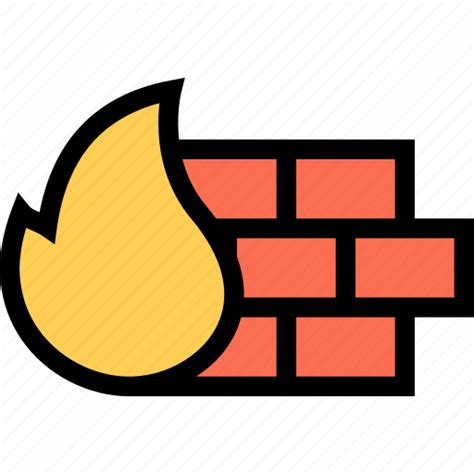 Fire Firewall Protection Safety Secure Security Shield Icon