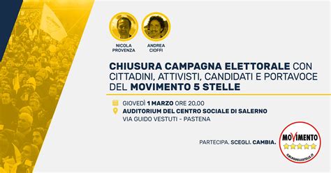 Chiusura Campagna Elettorale M5s Giovedì 1 Allauditorium Centro