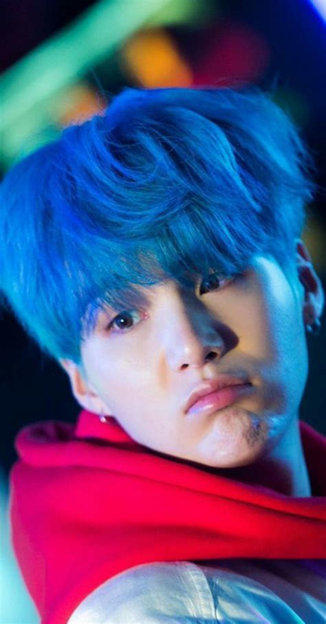 Blue Boy Suga In Blue Hair Bts Suga Yoongi Agust D