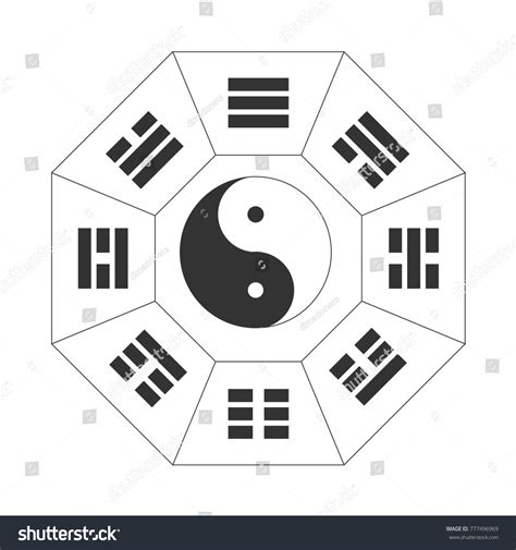 Vector Illustration Bagua Pa Kua Eight Stock Vector Royalty Free