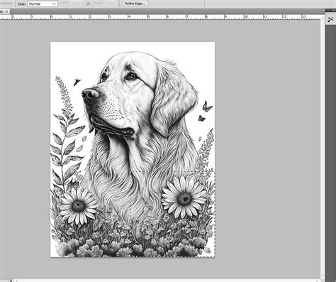 Golden Retriever Adult Coloring Sheet Ai Generated Coloring Etsy