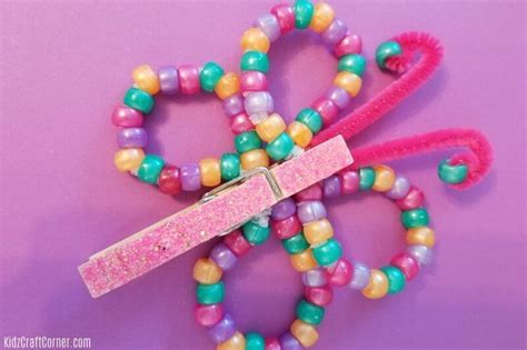 Diy Pony Bead Butterfly Crafts For Kids Kids Art And Craft