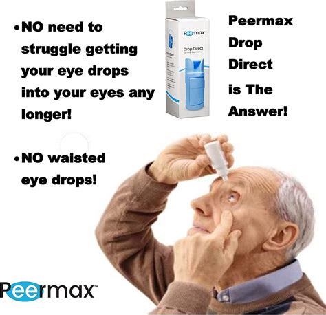 Peermax Drop Direct Eye Drop Dispenser Easy To Use Aid For Seniors And Elderly Works With Most