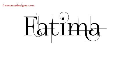 Decorated Name Tattoo Designs Fatima Free - Free Name Designs