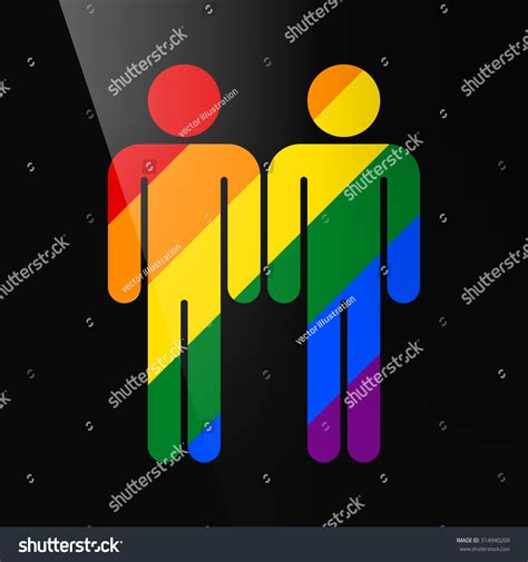Gay Marriage Homosexual Flat Icon Two Stock Vector Royalty Free Shutterstock