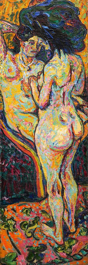 Two Nudes Obverse Painting By Ernst Ludwig Kirchner Fine Art America