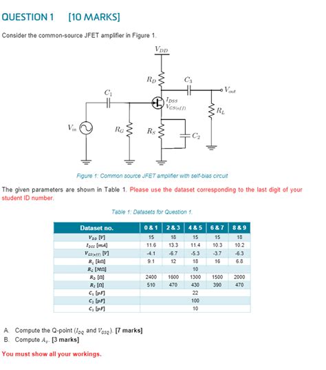 Solved QUESTION 1 10 MARKS Consider The Common Source JFET Chegg