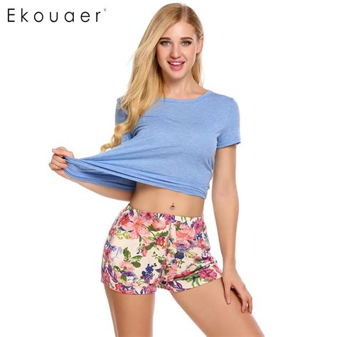 Buy Ekouaer Floral Pajama Sets Women Sleepwear Solid O