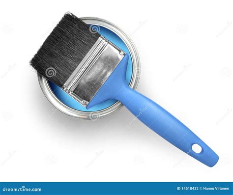 Paint Can And Brush Stock Photo Image Of Container Blue 14518432