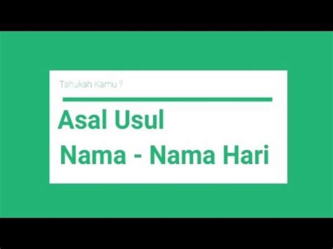 Tahukah Kamu Dari Mana Asal Usul Nama Hari YouTube