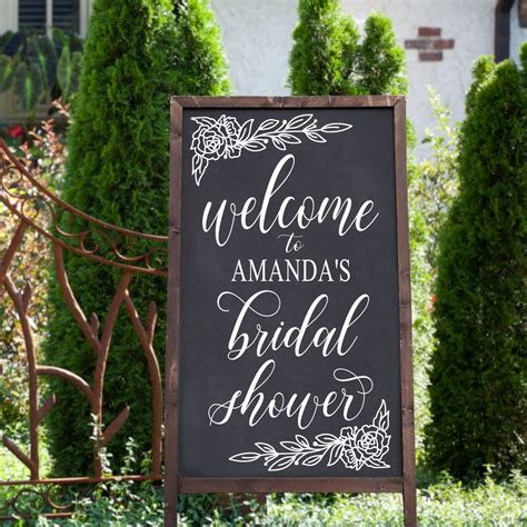 Bridal Shower Welcome Sign Chalkboard Decal Etsy