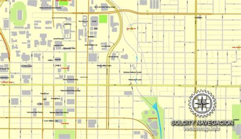 Lincoln Nebraska Us Printable Vector Street Map City Plan Full