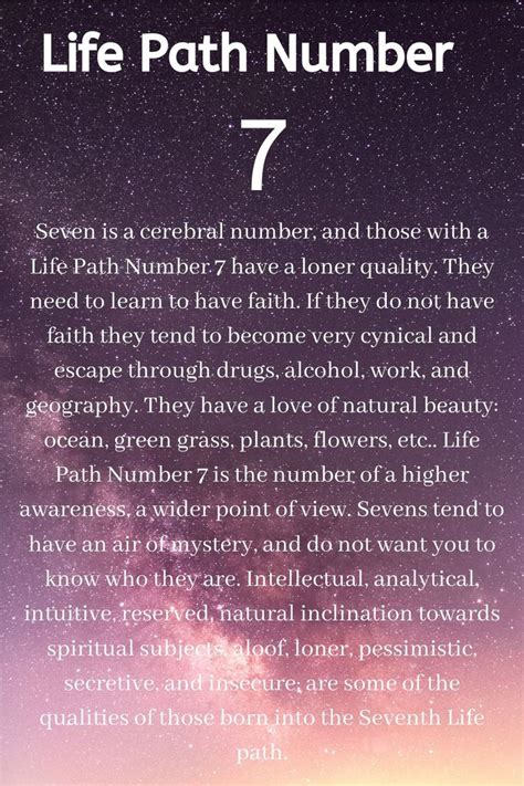 Life Path Number 7 Numerology | Life path number, Life path number 7 ...