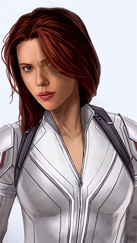 Fan Art De Black Widow En Traje Blanco Fondo De Pantalla 4k Hd Id8421