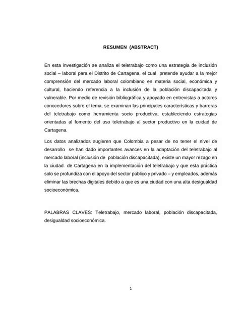 PDF EL TELETRABAJO UNA ESTRATEGIA DE INCLUSION LABORAL Y DOKUMEN TIPS