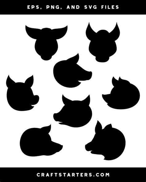 Pig Head Silhouette Clip Art