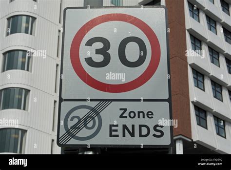 British Road Sign Making The End Of A 20mph Speed Limit Zone And The